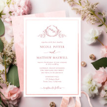 Elégant Monogramme Blush Rose Aquarelle Mariage In