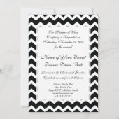 Invitation Élégant monogramme Chevron rose et noir (Dos)
