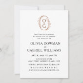 Invitation Élégant monogramme chic. Mariage de typographie cl (Devant)