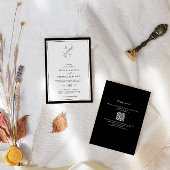 Invitation Élégant | Monogramme classique Mariage de code QR
