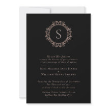 Élégant Monogramme Copper Blush Mariage noir