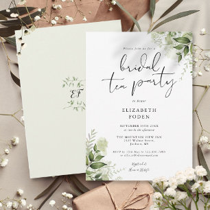 Invitation Élégant monogramme de verdure de script pour la fê