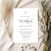 Invitation Élégant Monogramme et Calligraphie Moderne pour Ma