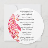 Invitation ÉLÉGANT MONOGRAMME FLORAL ANTIQUE ROSE FLORentin (Dos)