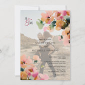 Invitation Élégant Monogramme floral d'automne Mariage photo (Devant)