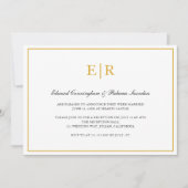 Invitation Elégant Monogramme Formal Gold Mariage Réception (Devant)