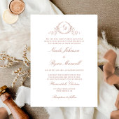 Invitation Élégant Monogramme Formal Mariage en terre cuite