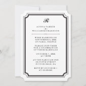 Invitation Élégant Monogramme Formal Post Mariage Réception (Devant)