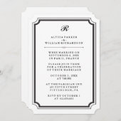 Invitation Élégant Monogramme Formal Post Mariage Réception (Devant / Derrière)
