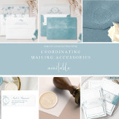 Invitation Élégant Monogramme Formel Mariage de verre de mer