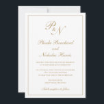 Invitation Élégant Monogramme Formel Mariage Or Traditionnel<br><div class="desc">Faire-part de mariage en faux or de style traditionnel avec un design simple et classique avec vos deux monogrammes initiaux et vos noms dans une calligraphie élégante à l'intérieur d'une mince bordure. Tous les éléments de conception peuvent être modifiés dans l'outil d'édition de conception. Ces invitations de mariage élégantes sont...</div>