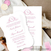 Invitation Élégant Monogramme Formel Mauve Mariage rose