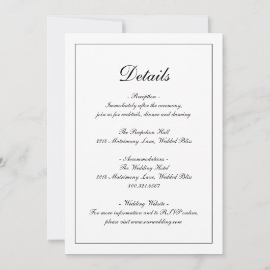 Invitation Élégant Monogramme Formel Tout en un Mariage (Dos)