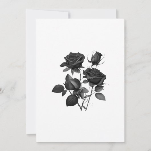 Invitation Élégant Monogramme gothique Mariage noir et blanc (Dos)