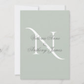 Invitation Élégant Monogramme initial Sage Mariage vert (Devant)