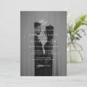 Invitation Élégant Monogramme Initiales Minimal Mariage photo (Debout devant)