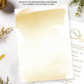Invitation Élégant Monogramme jaune doré Mariage officiel