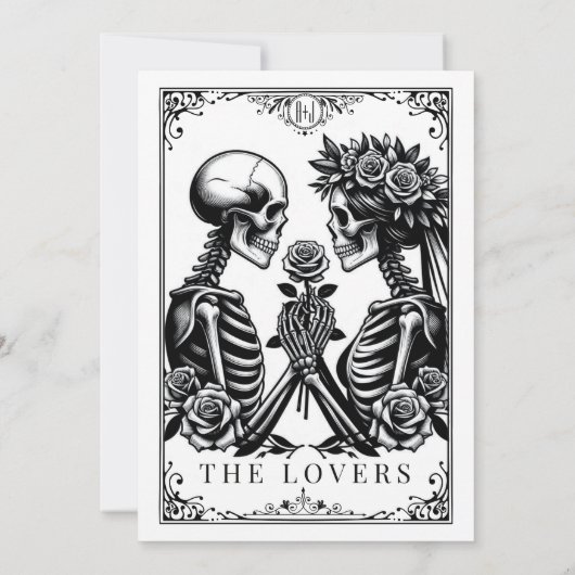 Invitation Élégant Monogramme Jusqu'à la mort Do Us Part Taro (Dos)