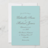 Invitation Élégant Monogramme Mariage bleu initial (Dos)