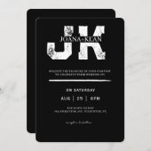 Invitation Élégant Monogramme Mariage moderne (Devant / Derrière)