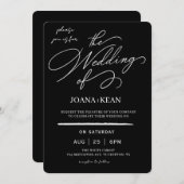 Invitation Élégant Monogramme Mariage moderne (Devant / Derrière)