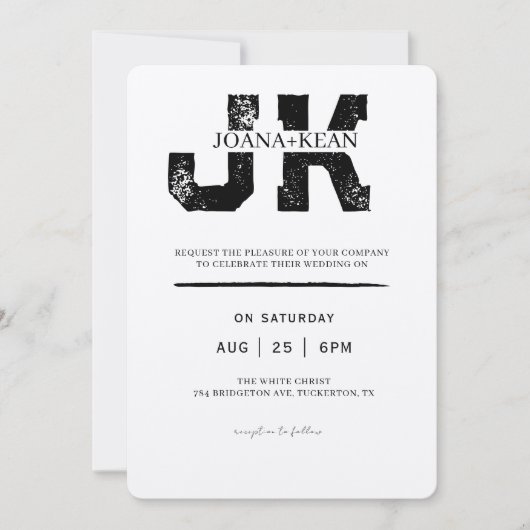 Invitation Élégant Monogramme Mariage moderne (Devant)