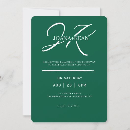 Invitation Élégant Monogramme Mariage moderne (Devant)