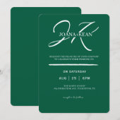 Invitation Élégant Monogramme Mariage moderne (Devant / Derrière)