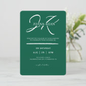 Invitation Élégant Monogramme Mariage moderne (Debout devant)