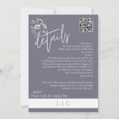 Invitation Élégant monogramme minimaliste calligraphie grise (Dos)