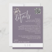 Invitation Élégant monogramme minimaliste calligraphie violet (Dos)