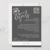 Invitation Élégant monogramme minimaliste gris foncé calligra (Dos)