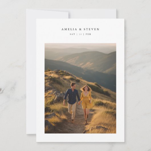 Invitation Élégant Monogramme minimaliste Mariage photo (Devant)