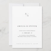 Invitation Élégant Monogramme minimaliste Mariage photo (Dos)