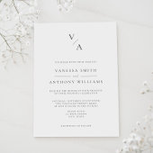 Invitation Élégant Monogramme moderne Mariage noir et blanc