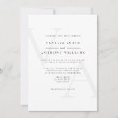 Invitation Élégant Monogramme moderne Mariage noir et blanc (Devant)