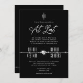 Invitation Élégant Monogramme noir blanc à Dernier Mariage (Devant / Derrière)