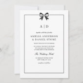 Invitation Élégant monogramme noir et blanc (Devant)