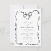 Invitation Élégant monogramme noir et blanc (Devant)