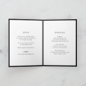 Invitation Élégant monogramme noir et blanc pour mariage mode (Intérieur)