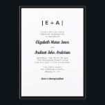 Invitation Élégant Monogramme Noir Moderne Gras Mariage<br><div class="desc">Élégant moderne Gras Monogramme noir Faire-part de mariage photo</div>