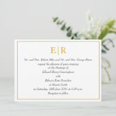 Invitation Élégant Monogramme or Mariage royal (Debout devant)