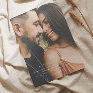 Invitation Élégant Monogramme photo minimaliste Mariage