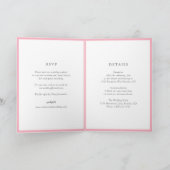 Invitation Élégant Monogramme rose Mariage moderne (Intérieur)
