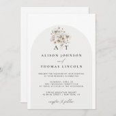 Invitation Élégant Monogramme Rustique Mariage Arc Floral (Devant / Derrière)