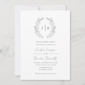 Invitation Élégant Monogramme Simple Mariage (Devant)
