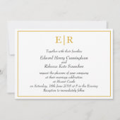 Invitation Élégant Monogramme Simple Mariage or (Devant)
