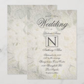 Invitation Elégant Monogrm Floral Aquarelle Rustique Mariage  (Devant / Derrière)