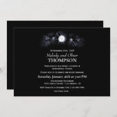 Invitation Élégant Moody Black Floral Post Mariage (Devant / Derrière)