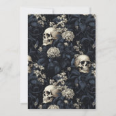 Invitation Élégant Moody Gothique Floral Skulls Handfastidieu (Dos)